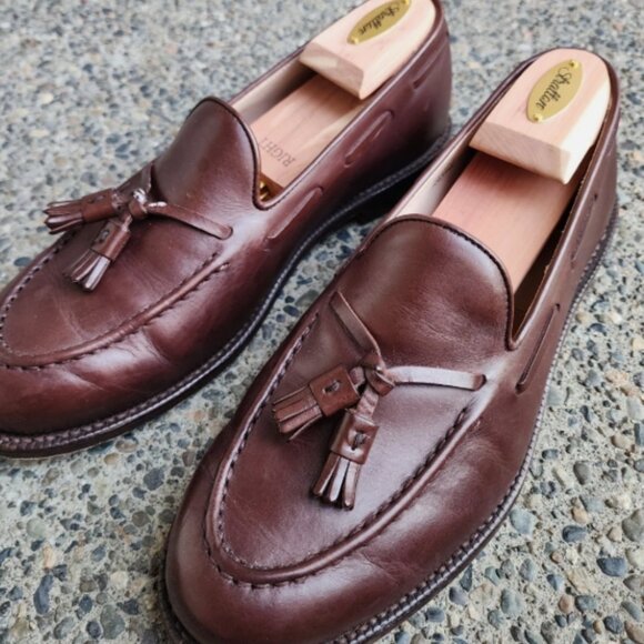 Grant Stone Tassel Loafer Tobacco Calf Leather 9E - Picture 1 of 10